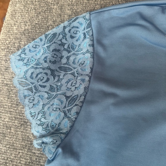 Expressions Blue Lace Embellished Top - Picture 4 of 5